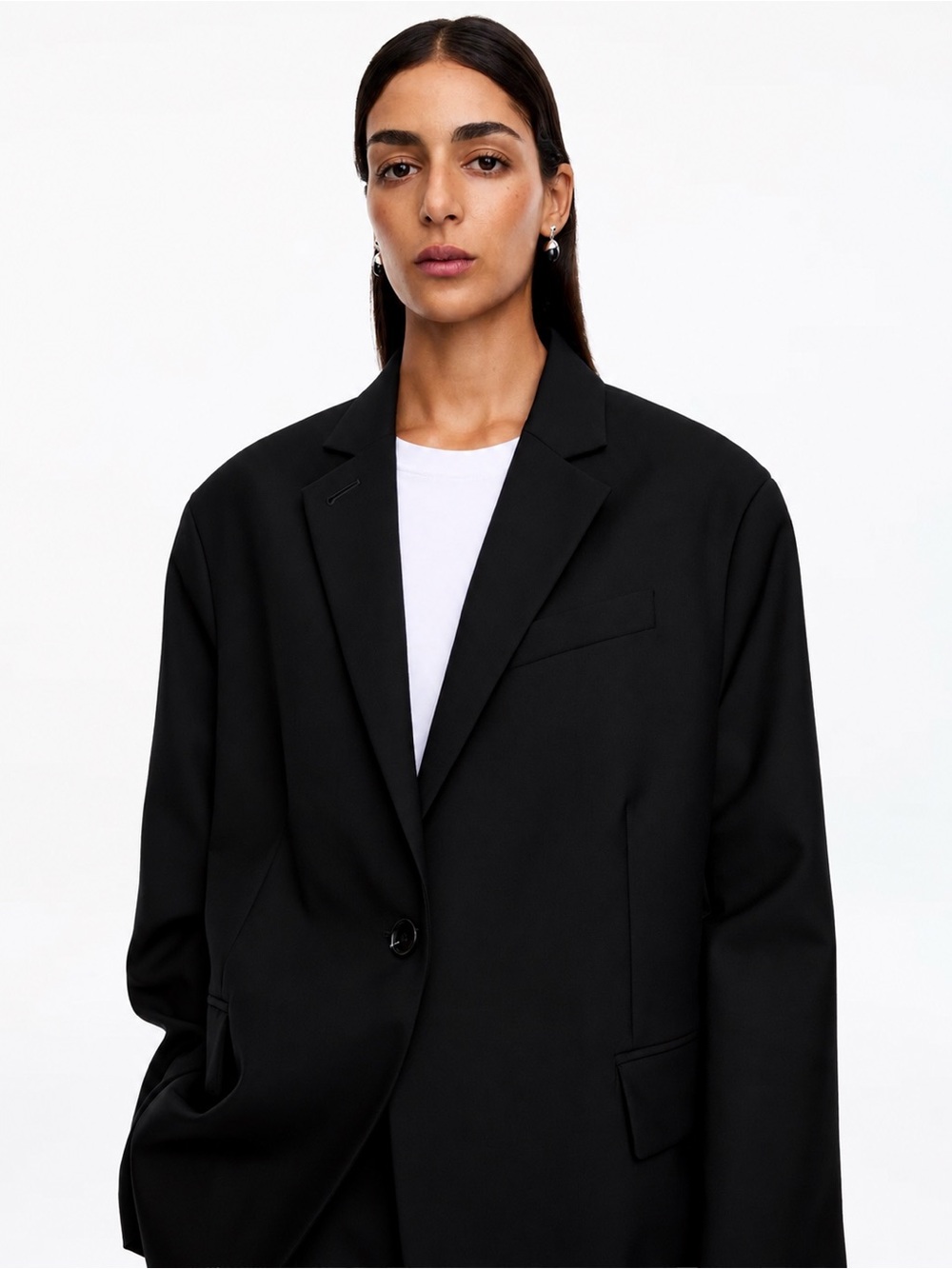 Arket Marzotto Wool Blazer in Black